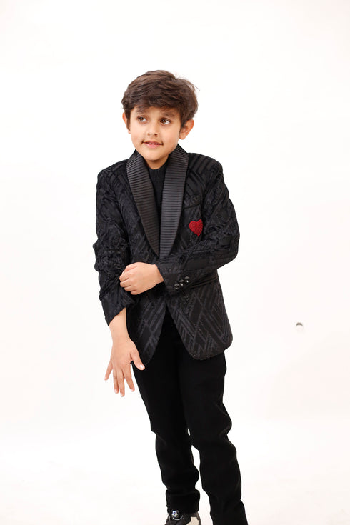 Black Blazer with Korean Heart